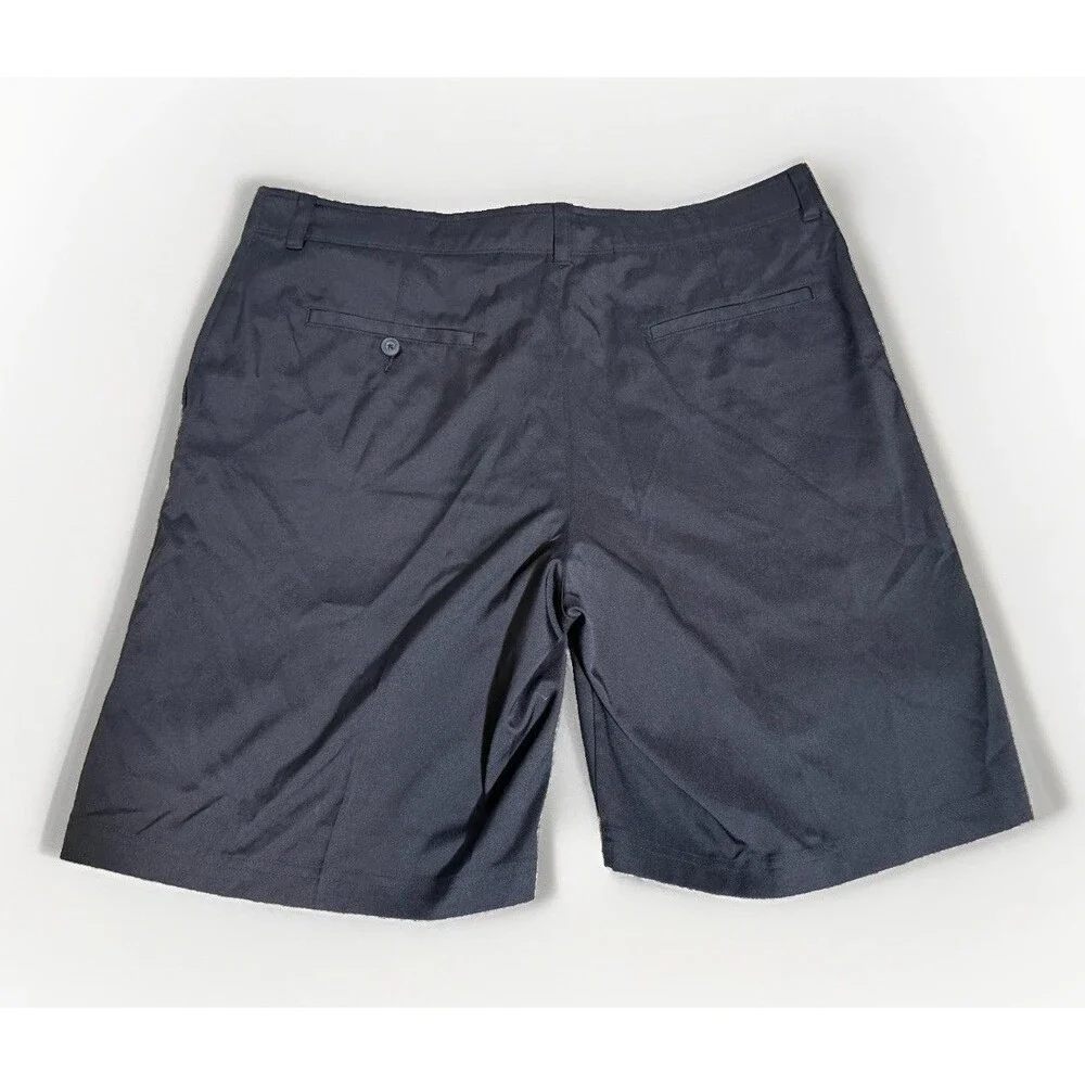 PGA Tour Size 38 Golf Shorts Mens Black Performance Expandable Waist Flat Front